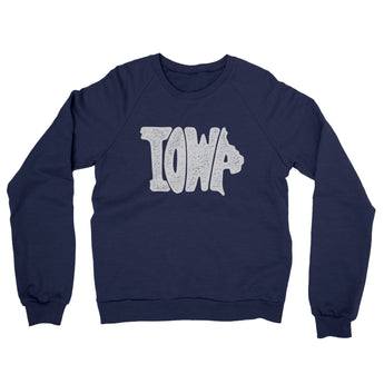 Iowa State Shape Text Midweight French Terry Crewneck Sweatshirt-Allegiant Goods Co. Vintage Sports Apparel