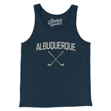 Albuquerque Golf Men/Unisex Tank Top-Navy-Allegiant Goods Co. Vintage Sports Apparel
