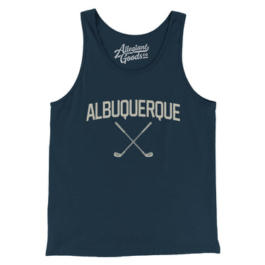 Albuquerque Golf Men/Unisex Tank Top-Navy-Allegiant Goods Co. Vintage Sports Apparel