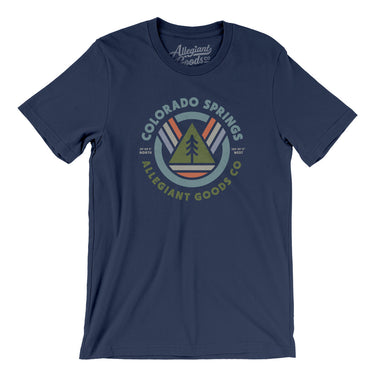 Colorado Springs Retro Badge Men/Unisex T-Shirt-Navy-Allegiant Goods Co. Vintage Sports Apparel