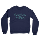 Seattle's Number 1 Fan Midweight French Terry Crewneck Sweatshirt-Navy-Allegiant Goods Co. Vintage Sports Apparel