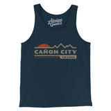Cañon City Mountain Sunset Men/Unisex Tank Top-Navy-Allegiant Goods Co. Vintage Sports Apparel