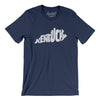 Kentucky State Shape Text Men/Unisex T-Shirt-Navy-Allegiant Goods Co. Vintage Sports Apparel