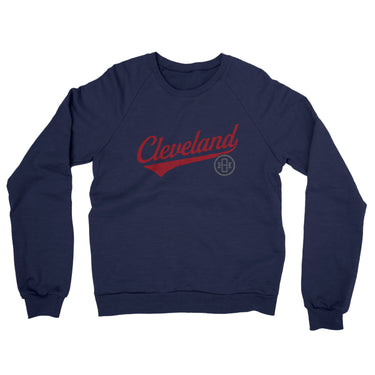 Cleveland Vintage Script Midweight French Terry Crewneck Sweatshirt-Allegiant Goods Co. Vintage Sports Apparel