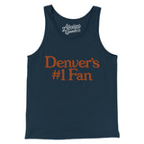 Denver's Number 1 Fan Men/Unisex Tank Top-Navy-Allegiant Goods Co. Vintage Sports Apparel