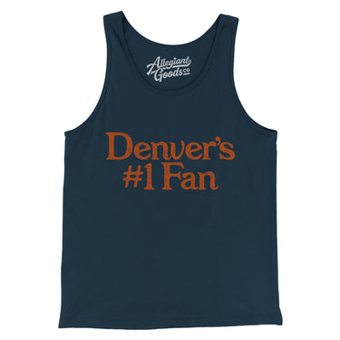 Denver's Number 1 Fan Men/Unisex Tank Top-Navy-Allegiant Goods Co. Vintage Sports Apparel