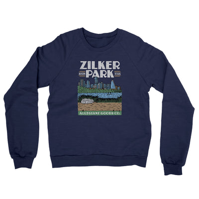 Zilker Park Midweight French Terry Crewneck Sweatshirt-Navy-Allegiant Goods Co. Vintage Sports Apparel
