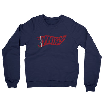 Montréal Pennant Midweight French Terry Crewneck Sweatshirt-Navy-Allegiant Goods Co. Vintage Sports Apparel