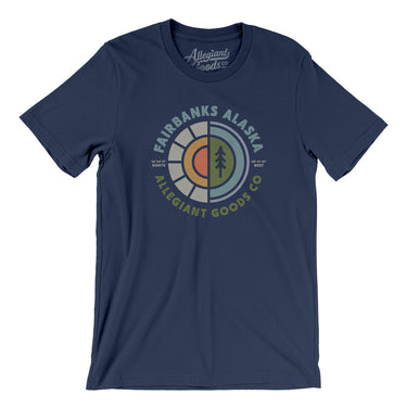 Fairbanks Alaska Retro Badge Men/Unisex T-Shirt-Navy-Allegiant Goods Co. Vintage Sports Apparel