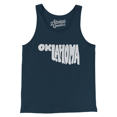 Oklahoma State Shape Text Men/Unisex Tank Top-Allegiant Goods Co. Vintage Sports Apparel