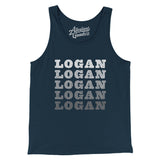 Logan Repeat Men/Unisex Tank Top-Navy-Allegiant Goods Co. Vintage Sports Apparel