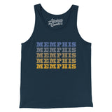 Memphis Repeat Men/Unisex Tank Top-Navy-Allegiant Goods Co. Vintage Sports Apparel