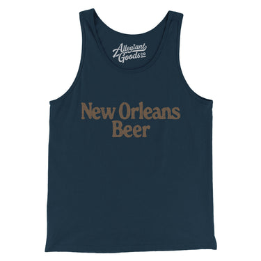 New Orleans Beer Men/Unisex Tank Top-Navy-Allegiant Goods Co. Vintage Sports Apparel