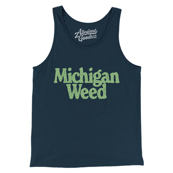 Michigan Weed Men/Unisex Tank Top-Navy-Allegiant Goods Co. Vintage Sports Apparel
