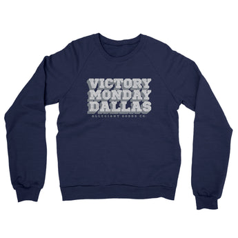 Victory Monday Dallas Midweight French Terry Crewneck Sweatshirt-Allegiant Goods Co. Vintage Sports Apparel