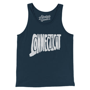 Connecticut State Shape Text Men/Unisex Tank Top-Allegiant Goods Co. Vintage Sports Apparel