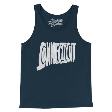 Connecticut State Shape Text Men/Unisex Tank Top-Allegiant Goods Co. Vintage Sports Apparel