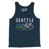 Seattle Cycling Men/Unisex Tank Top-Navy-Allegiant Goods Co. Vintage Sports Apparel