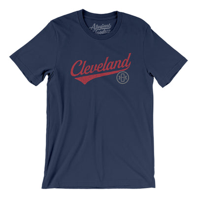 Cleveland Vintage Script Men/Unisex T-Shirt-Navy-Allegiant Goods Co. Vintage Sports Apparel