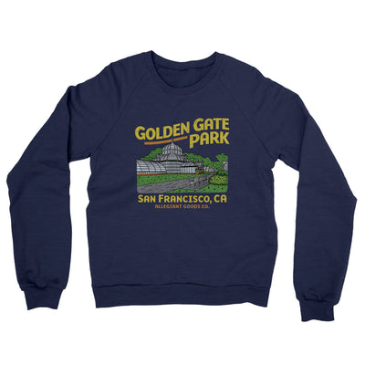 Golden Gate Park Midweight French Terry Crewneck Sweatshirt-Navy-Allegiant Goods Co. Vintage Sports Apparel