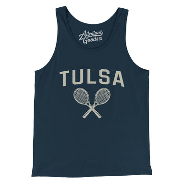 Tulsa Tennis Men/Unisex Tank Top-Navy-Allegiant Goods Co. Vintage Sports Apparel
