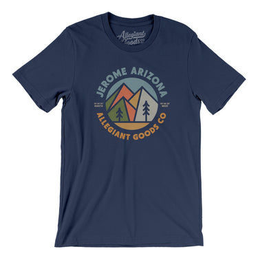 Jerome Arizona Retro Badge Men/Unisex T-Shirt-Navy-Allegiant Goods Co. Vintage Sports Apparel