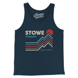 Stowe Vermont Men/Unisex Tank Top-Navy-Allegiant Goods Co. Vintage Sports Apparel