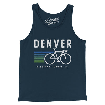 Denver Cycling Men/Unisex Tank Top-Navy-Allegiant Goods Co. Vintage Sports Apparel
