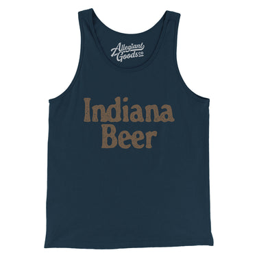 Indiana Beer Men/Unisex Tank Top-Navy-Allegiant Goods Co. Vintage Sports Apparel