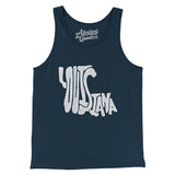 Louisiana State Shape Text Men/Unisex Tank Top-Allegiant Goods Co. Vintage Sports Apparel