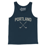 Portland Golf Men/Unisex Tank Top-Navy-Allegiant Goods Co. Vintage Sports Apparel