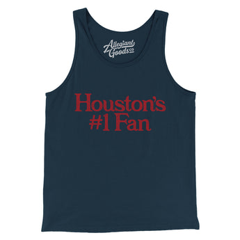 Houston's Number 1 Fan Men/Unisex Tank Top-Navy-Allegiant Goods Co. Vintage Sports Apparel