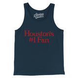 Houston's Number 1 Fan Men/Unisex Tank Top-Navy-Allegiant Goods Co. Vintage Sports Apparel