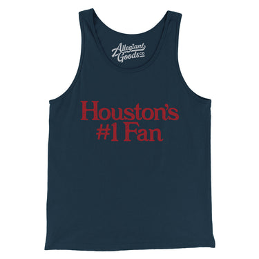 Houston's Number 1 Fan Men/Unisex Tank Top-Navy-Allegiant Goods Co. Vintage Sports Apparel