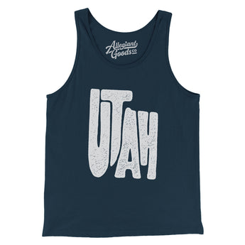 Utah State Shape Text Men/Unisex Tank Top-Allegiant Goods Co. Vintage Sports Apparel