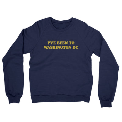 I've Been To Washington Dc Midweight French Terry Crewneck Sweatshirt-Navy-Allegiant Goods Co. Vintage Sports Apparel