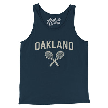 Oakland Tennis Men/Unisex Tank Top-Navy-Allegiant Goods Co. Vintage Sports Apparel