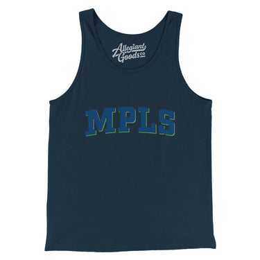 Mpls Varsity Men/Unisex Tank Top-Navy-Allegiant Goods Co. Vintage Sports Apparel