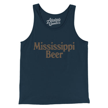 Mississippi Beer Men/Unisex Tank Top-Navy-Allegiant Goods Co. Vintage Sports Apparel