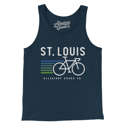 St. Louis Cycling Men/Unisex Tank Top-Navy-Allegiant Goods Co. Vintage Sports Apparel