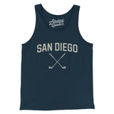 San Diego Golf Men/Unisex Tank Top-Navy-Allegiant Goods Co. Vintage Sports Apparel
