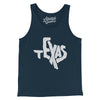 Texas State Shape Text Men/Unisex Tank Top-Navy-Allegiant Goods Co. Vintage Sports Apparel