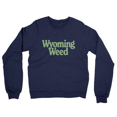Wyoming Weed Midweight French Terry Crewneck Sweatshirt-Navy-Allegiant Goods Co. Vintage Sports Apparel