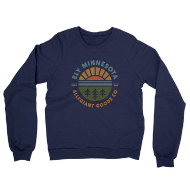 Ely Minnesota Retro Badge Midweight French Terry Crewneck Sweatshirt-Allegiant Goods Co. Vintage Sports Apparel