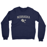 Nebraska Pickleball Midweight French Terry Crewneck Sweatshirt-Navy-Allegiant Goods Co. Vintage Sports Apparel