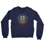 Boulder Colorado Retro Badge Midweight French Terry Crewneck Sweatshirt-Navy-Allegiant Goods Co. Vintage Sports Apparel