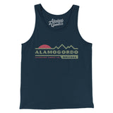 Alamogordo Mountain Sunset Men/Unisex Tank Top-Navy-Allegiant Goods Co. Vintage Sports Apparel