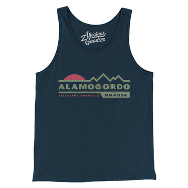 Alamogordo Mountain Sunset Men/Unisex Tank Top-Navy-Allegiant Goods Co. Vintage Sports Apparel