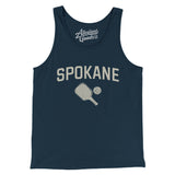 Spokane Pickleball Men/Unisex Tank Top-Navy-Allegiant Goods Co. Vintage Sports Apparel