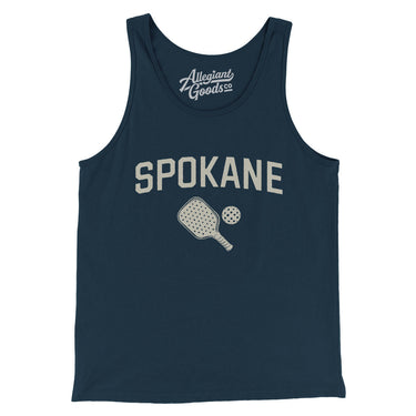 Spokane Pickleball Men/Unisex Tank Top-Navy-Allegiant Goods Co. Vintage Sports Apparel